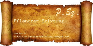 Pflanczer Szixtusz névjegykártya
